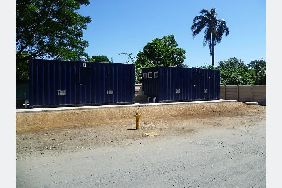 Toilet & shower block, example machine